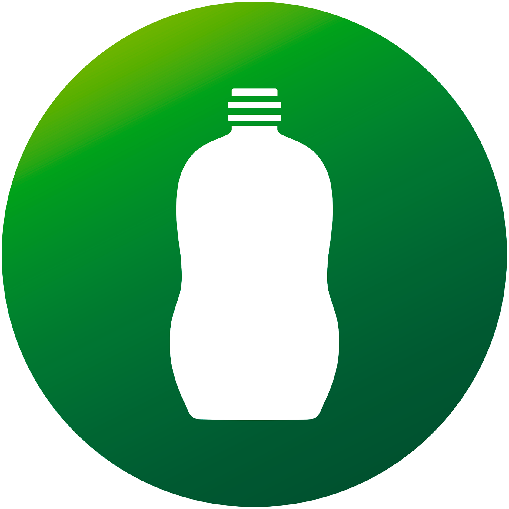 Symbol für Flasche aus Recyclingmaterial