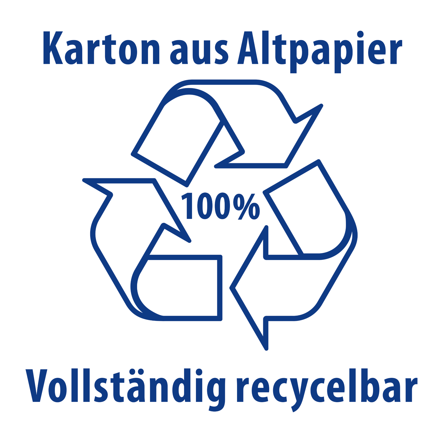 Symbol für Karton aus 100 Prozent Altpapier