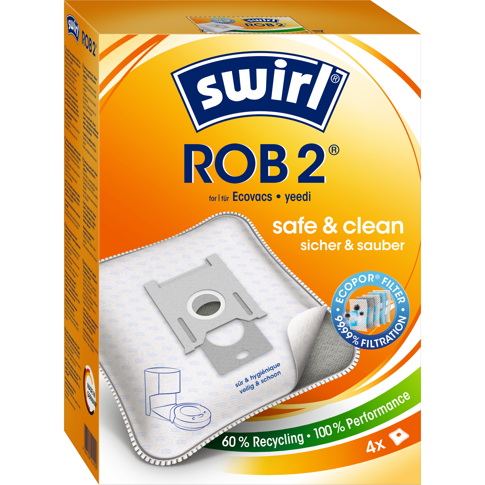 Swirl EcoPor Staubsaugerbeutel ROB 2 Verpackung Vorderseite