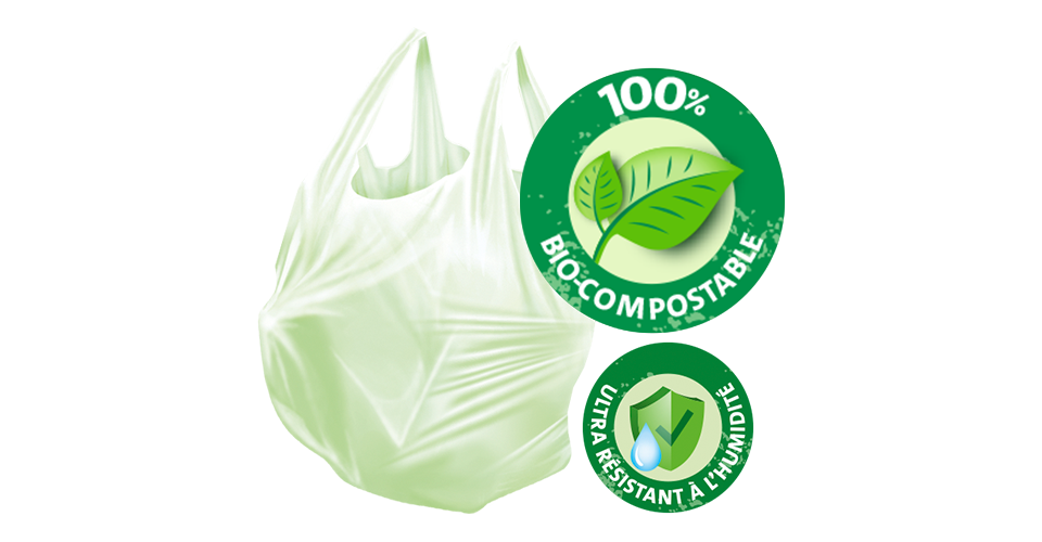 Eco-film organic waste bags with handles