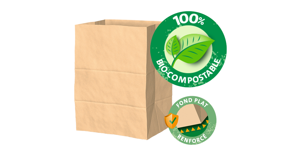 Organic waste-paper bags 100% compostable